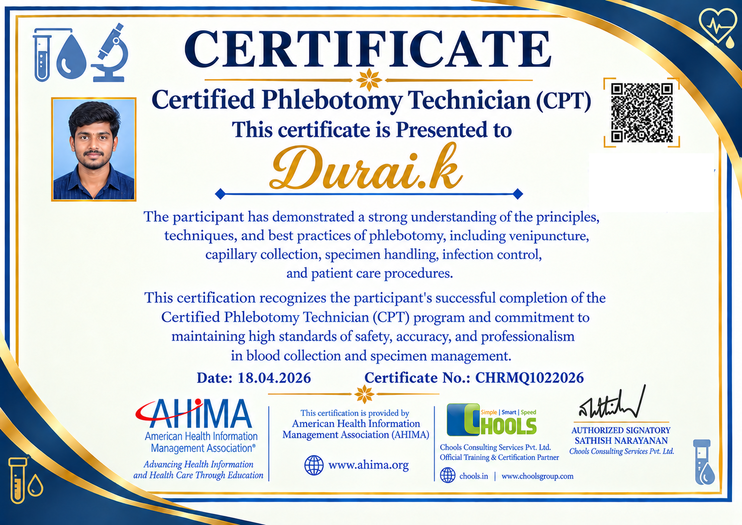 Healthcare and Pharma Program Certificate
